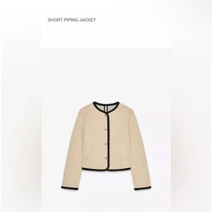 Zara Beige Blazer with Black Trim size small